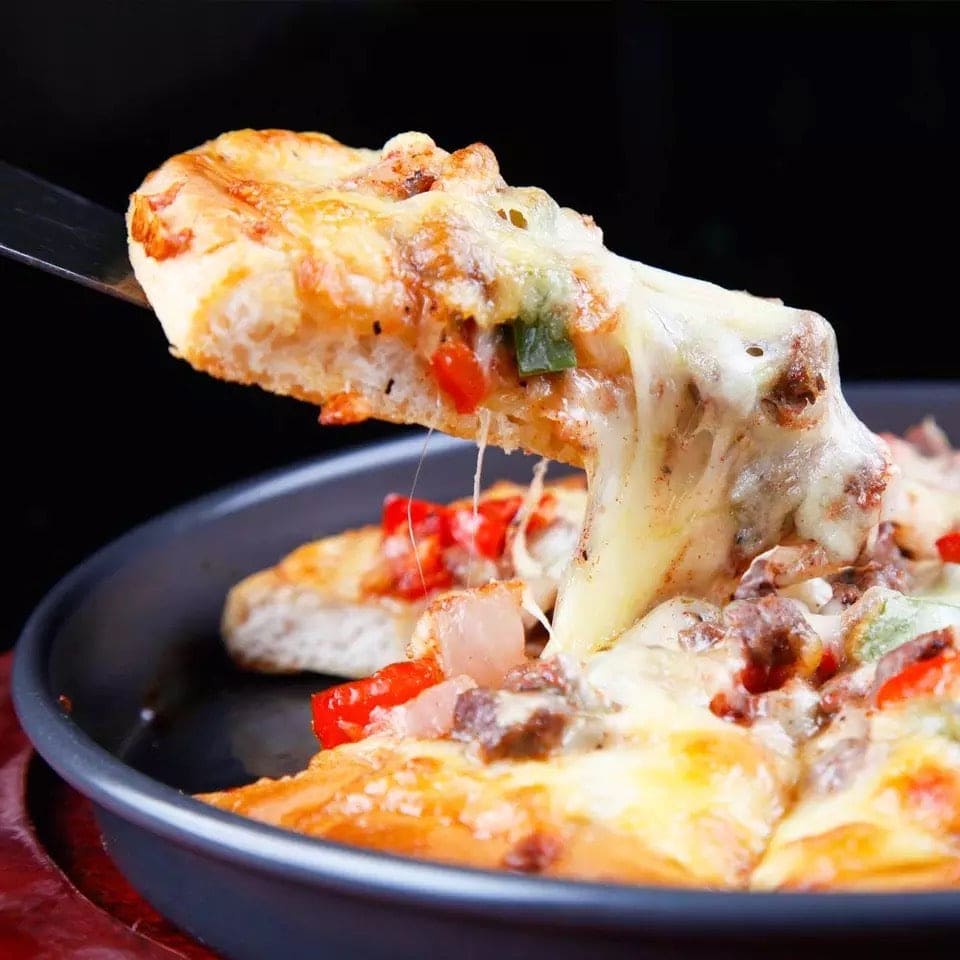 Non-Stick Pizza Pan, Round Pizza Pan Deep Dish Tray, Carbon Steel Non Stick Mold Baking Tool Non-Stick Pizza Pan, Round Pizza Pan Deep Dish Tray, Carbon Steel Non Stick Mold Baking Tool